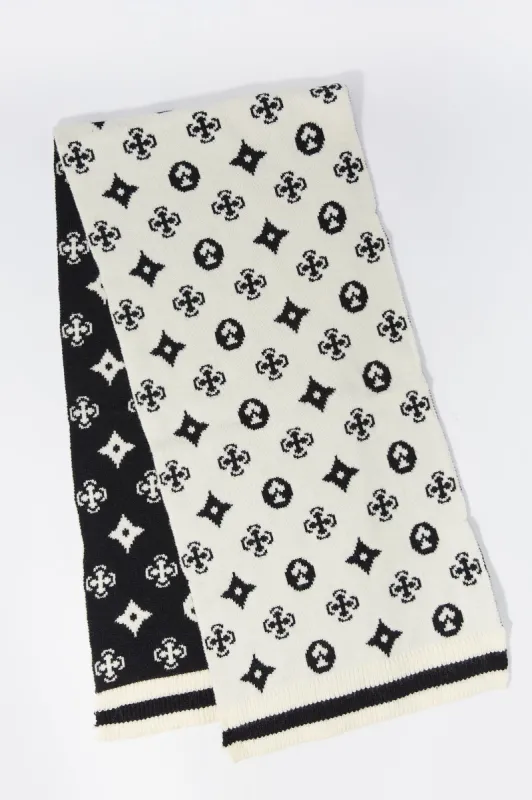 Black and White Designer Print Scarf sold by Charlotte Russe