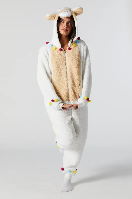 Plush 3D Llama Onesie sold by Charlotte Russe
