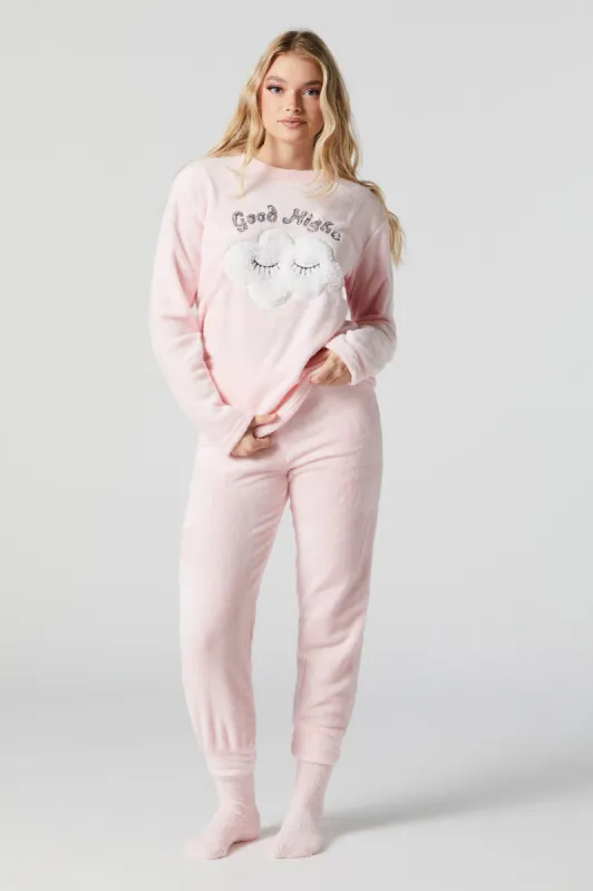 Plush Cloud 3 Piece Pajama Set sold by Charlotte Russe