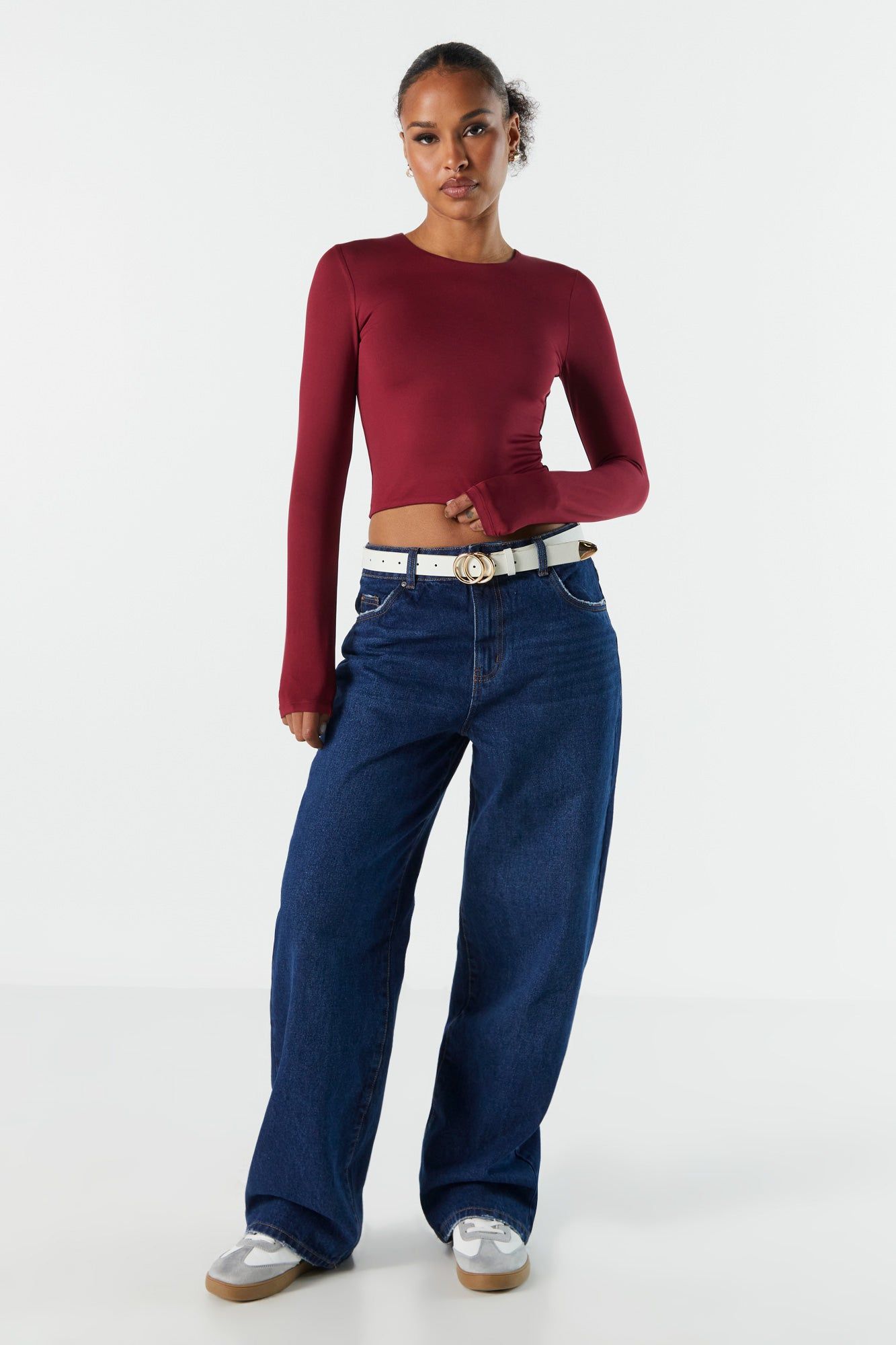 Contour Cropped Long Sleeve Top sold by Charlotte Russe product image thumbnail 3