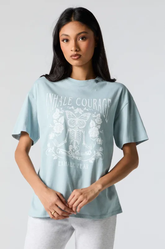 Inhale Courage Graphic Boyfriend T-Shirt sold by Charlotte Russe
