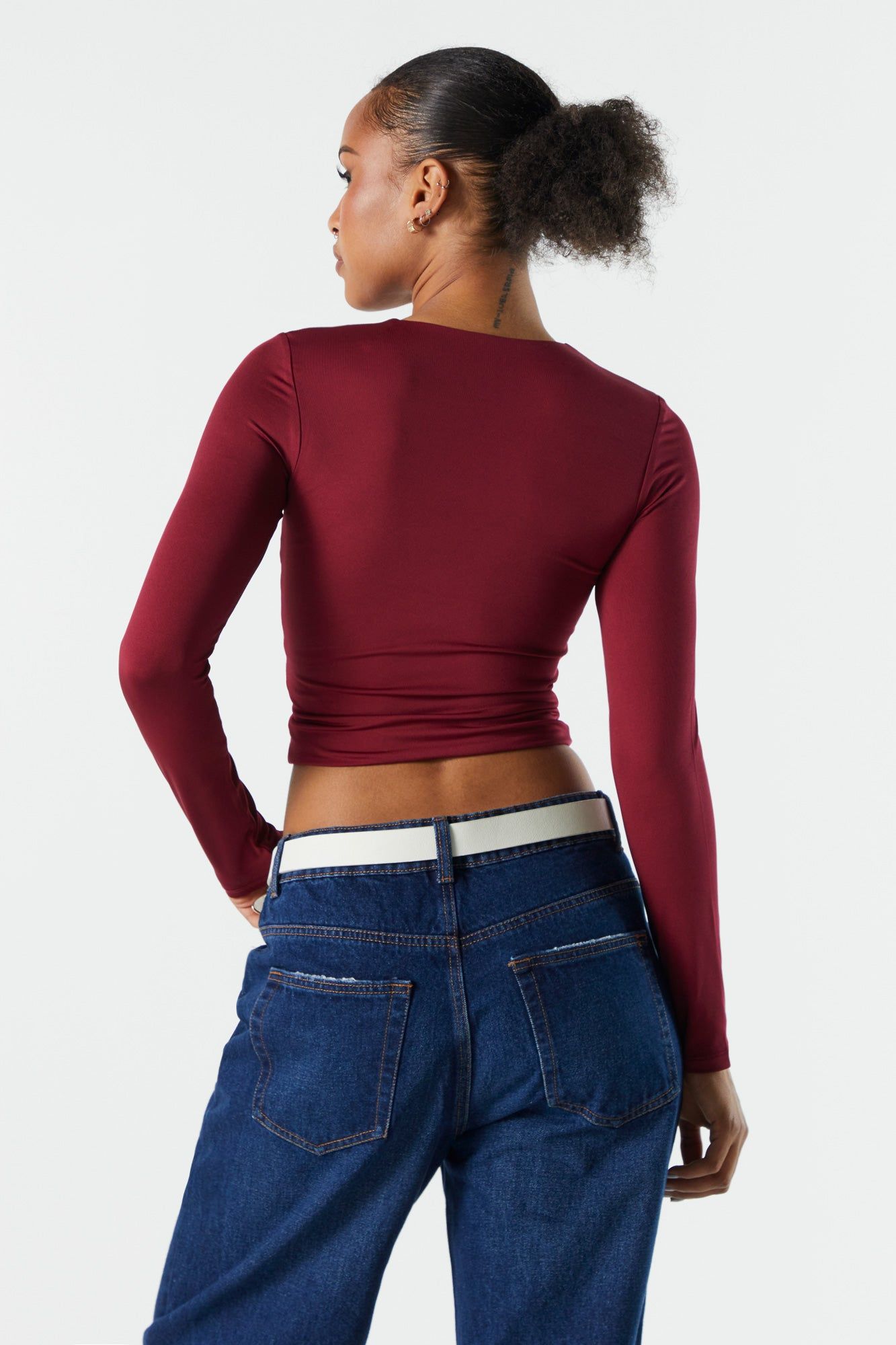 Contour Cropped Long Sleeve Top sold by Charlotte Russe product image thumbnail 2