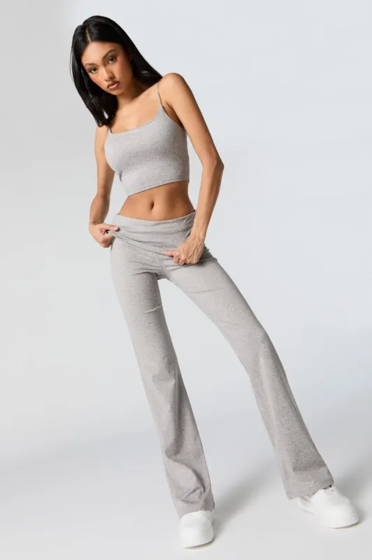 Active Foldover Waist Wide Leg Pant sold by Charlotte Russe