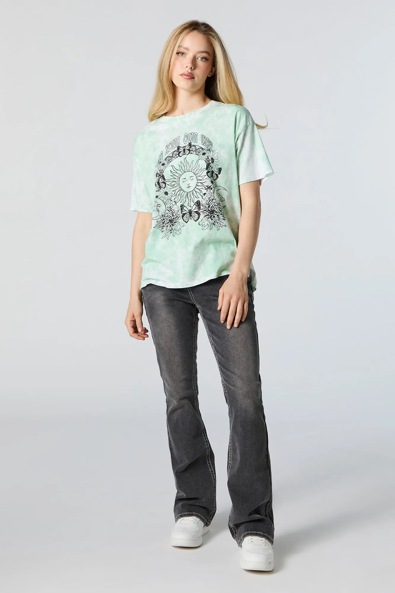 Go Your Own Way Graphic Tie-Dye T-Shirt sold by Charlotte Russe product image thumbnail 3
