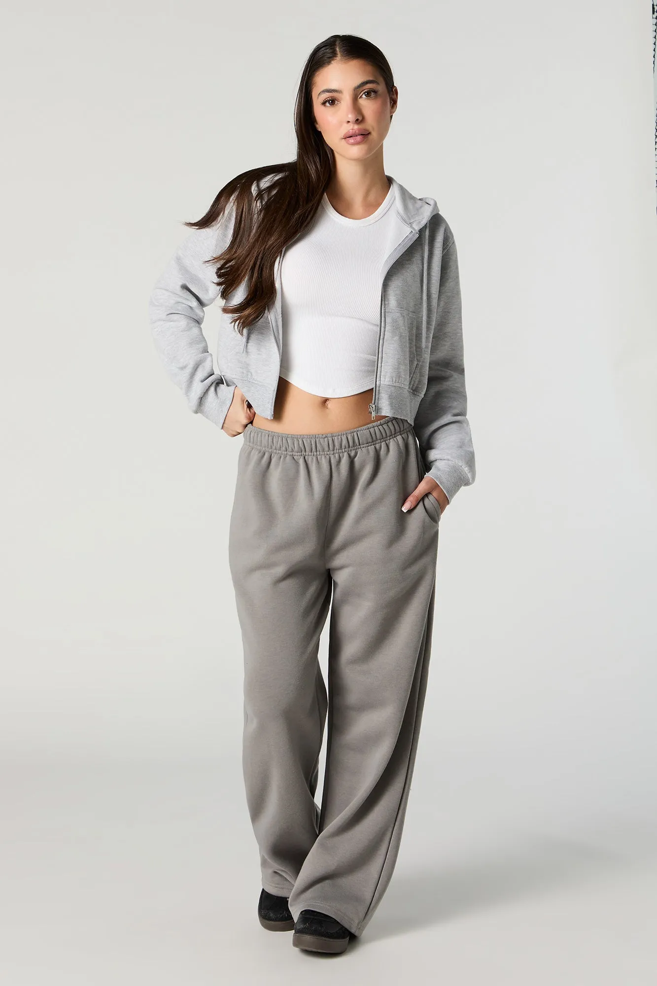 Fleece Wide Leg Varsity Sweatpant sold by Charlotte Russe