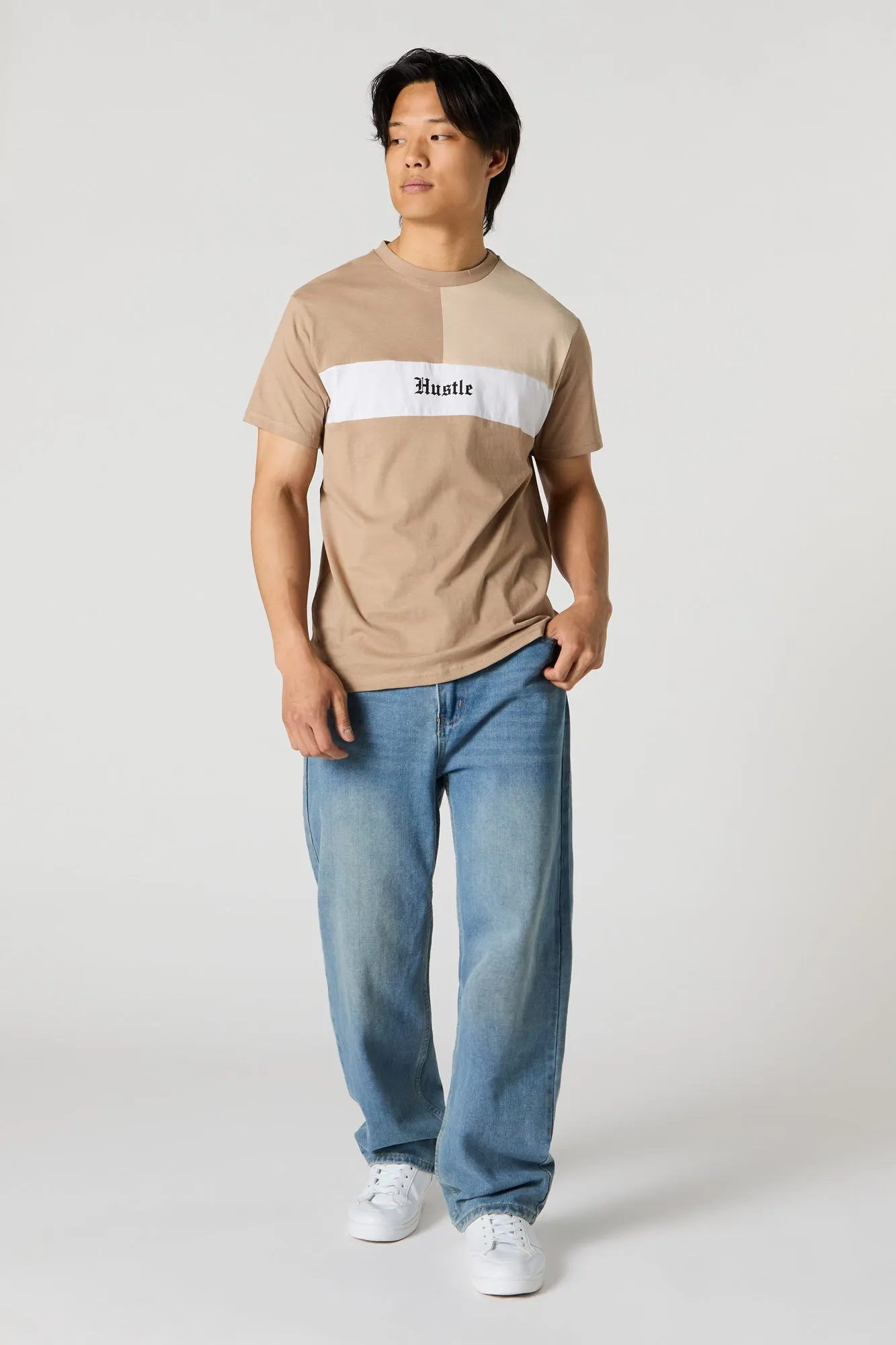 Hustle Graphic Colourblock T-Shirt sold by Charlotte Russe product image thumbnail 3