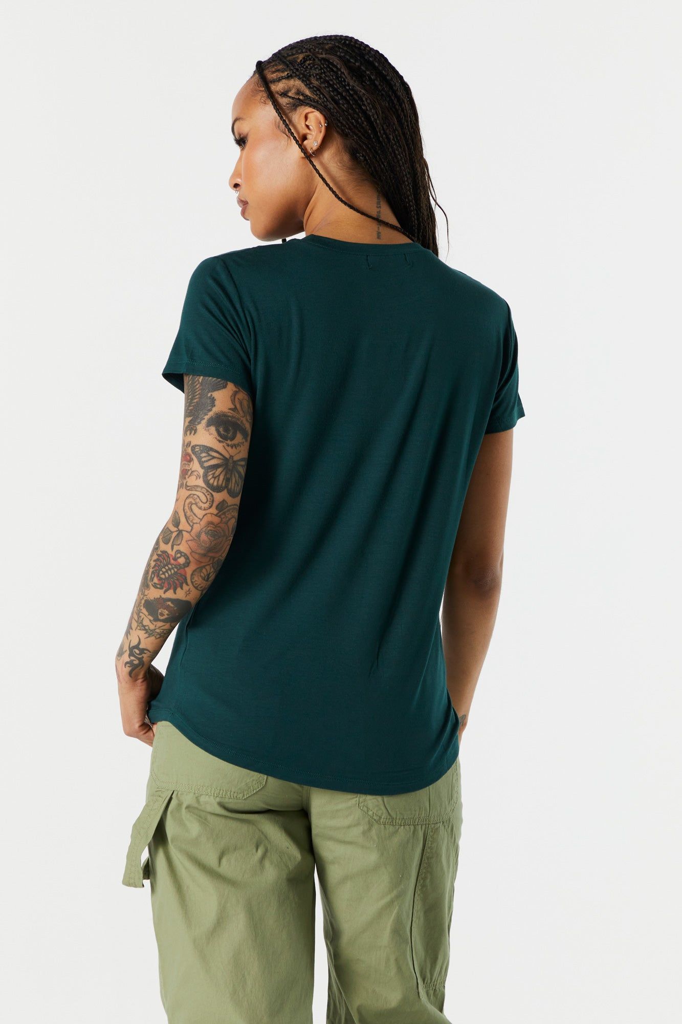Colored Relaxed Crewneck T-Shirt sold by Charlotte Russe product image thumbnail 5