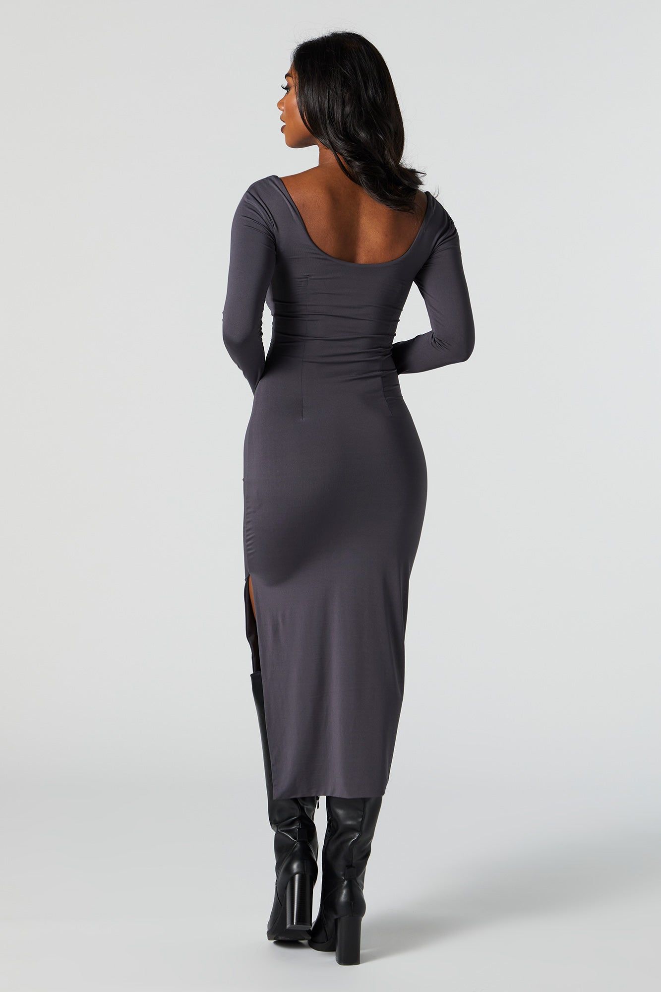 Contour Scoop Neck Long Sleeve Midi Dress sold by Charlotte Russe product image thumbnail 2