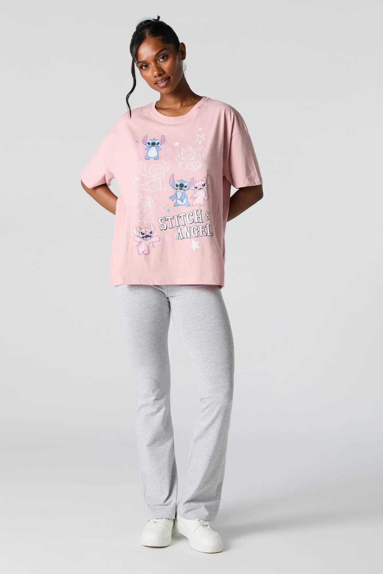 Angel and Stitch Graphic Boyfriend T-Shirt sold by Charlotte Russe product image thumbnail 2