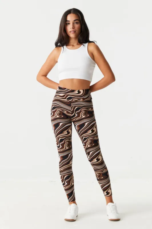 Soft Marble Print High-Rise Wide Waist Legging sold by Charlotte Russe