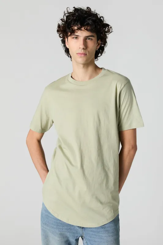 Longline Crewneck T-Shirt sold by Charlotte Russe