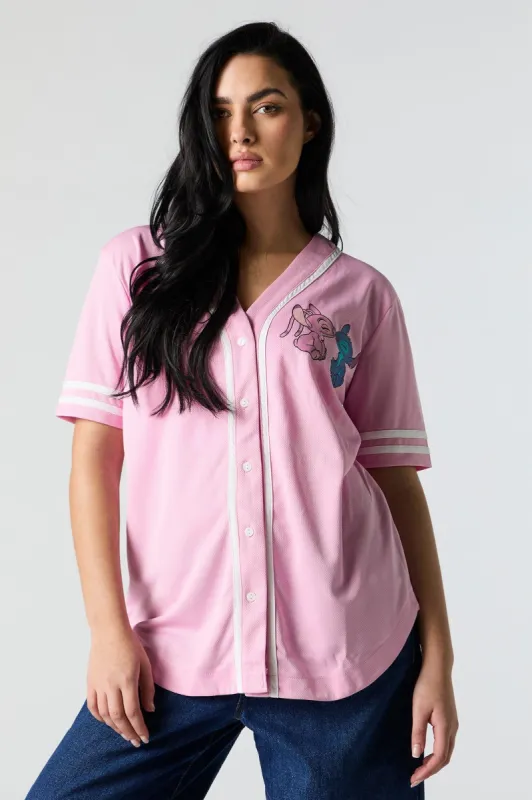 Ohana Graphic Mesh Baseball Jersey sold by Charlotte Russe