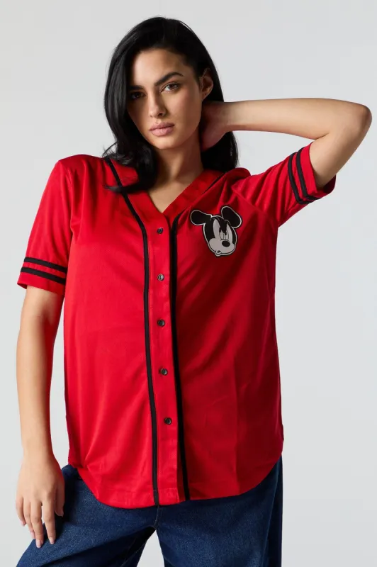 Mickey Graphic Mesh Baseball Jersey sold by Charlotte Russe