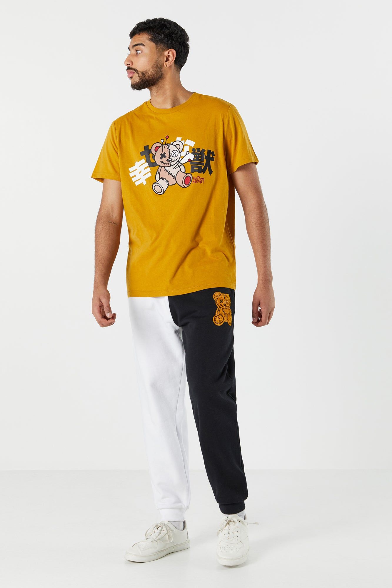 Teddy Embroidered Colour Block Fleece Jogger sold by Charlotte Russe product image thumbnail 2