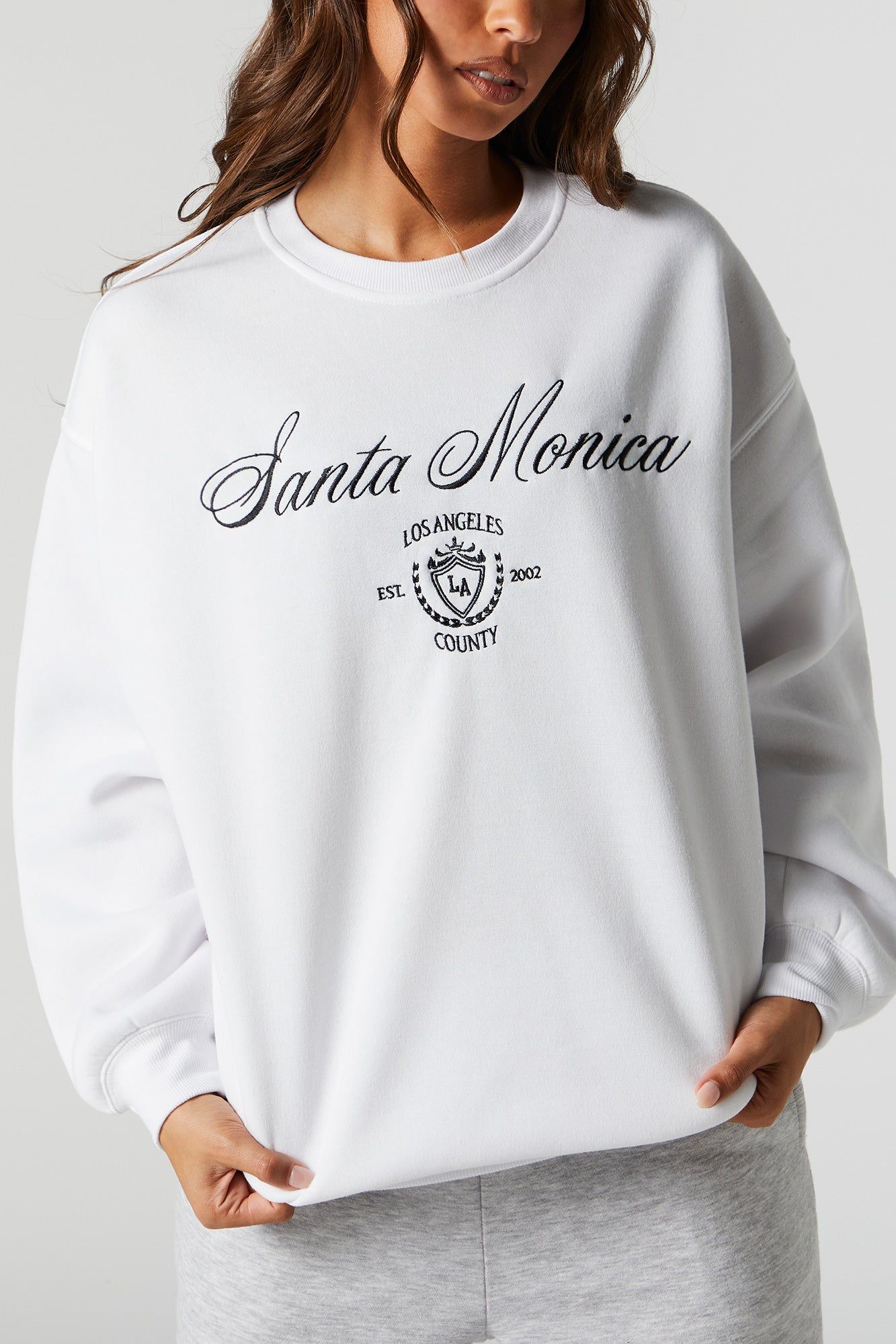 Santa Monica Embroidered Sweatshirt sold by Charlotte Russe product image thumbnail 4