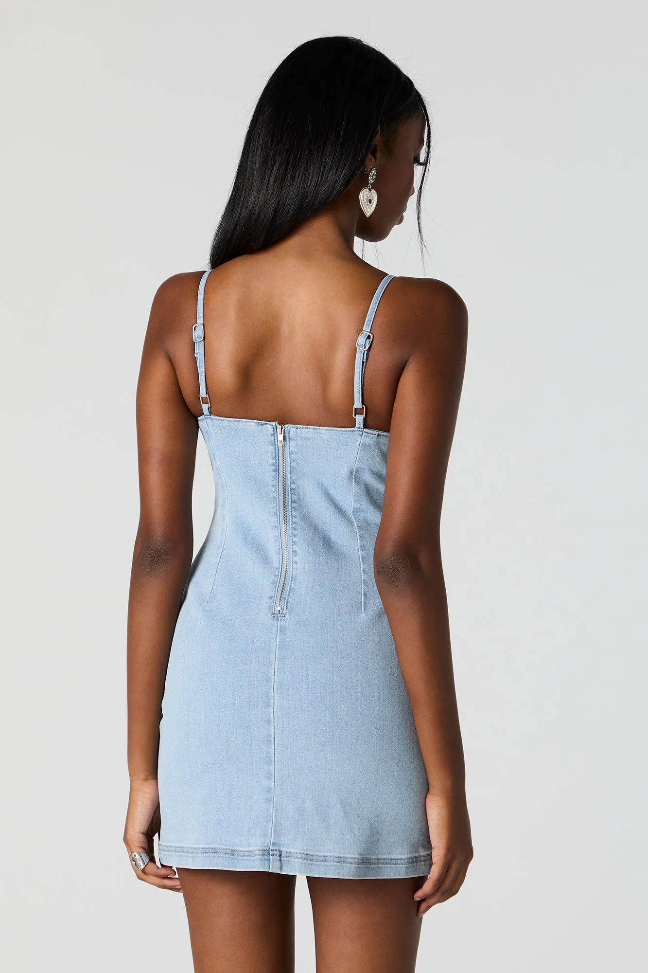 Denim Square Neck Mini Dress sold by Charlotte Russe product image thumbnail 2