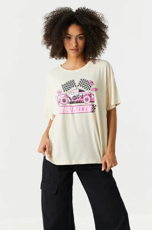 Hello Kitty Racecar Graphic Boyfriend T-Shirt sold by Charlotte Russe