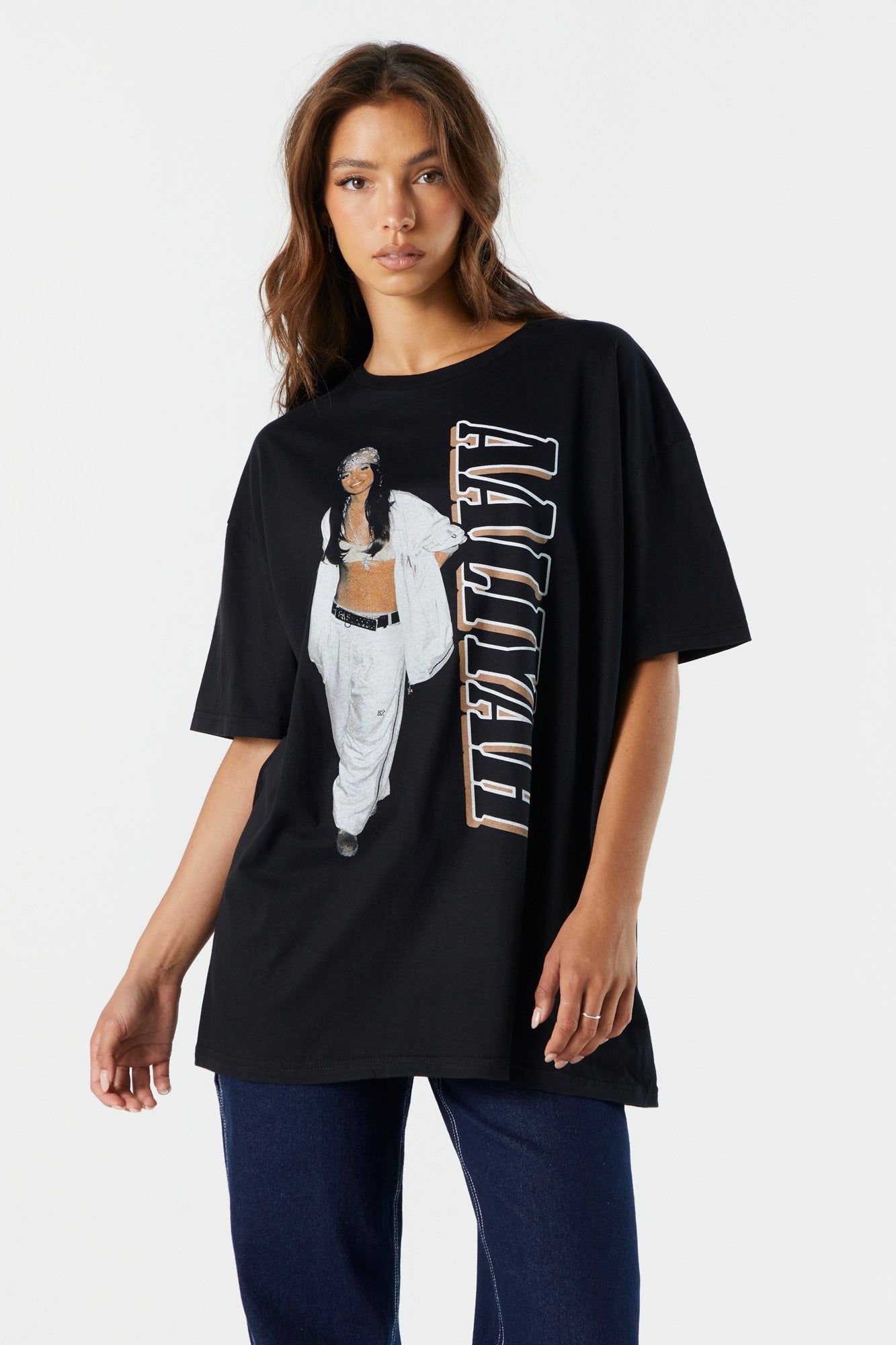 Aaliyah Graphic Boyfriend T-Shirt sold by Charlotte Russe product image thumbnail 2