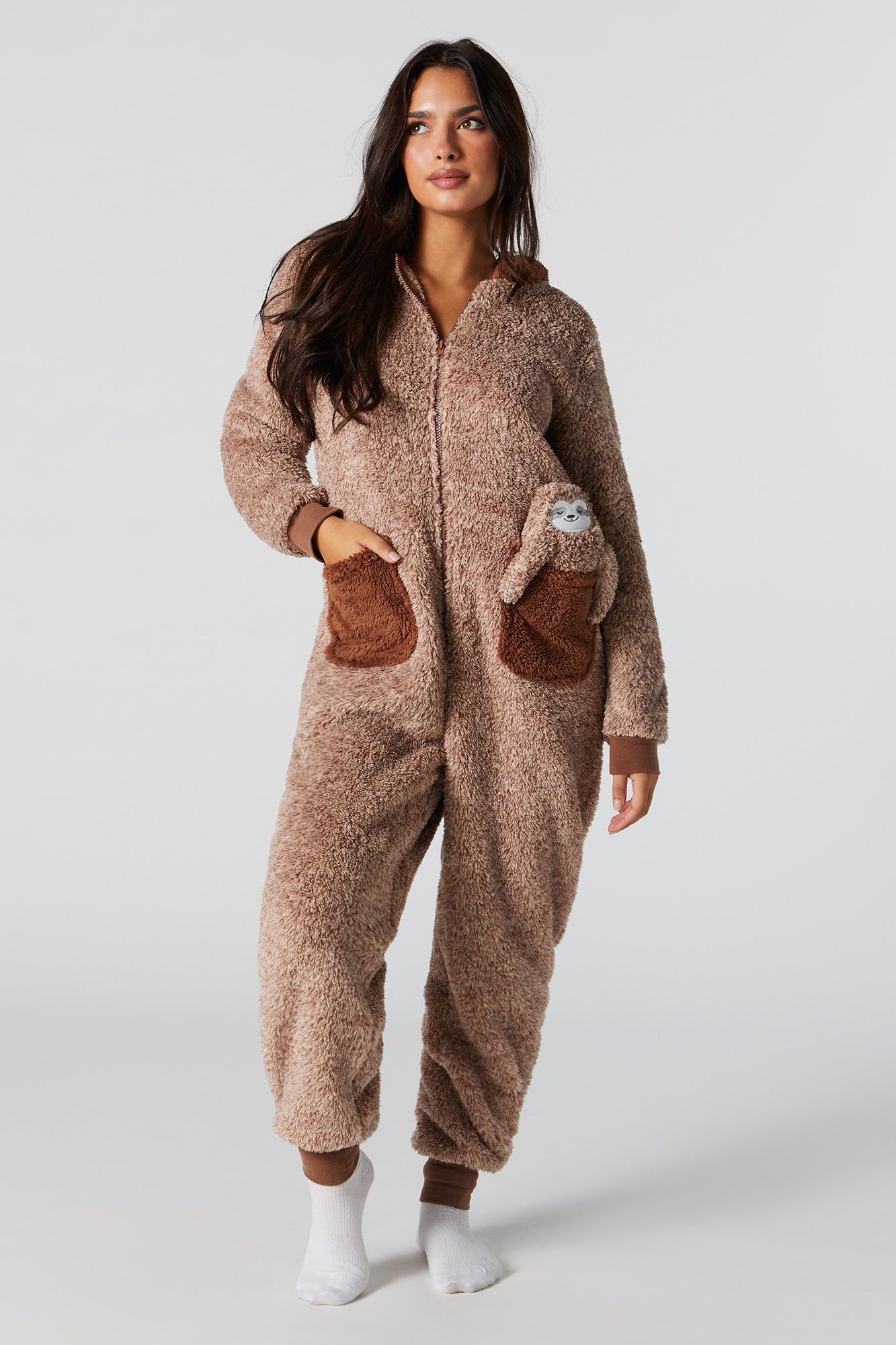 Plush 3D Sloth Onesie sold by Charlotte Russe