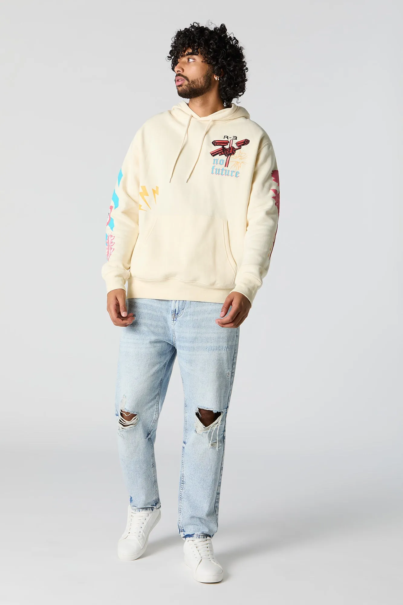 No Future Embroidered Fleece Hoodie sold by Charlotte Russe product image thumbnail 3