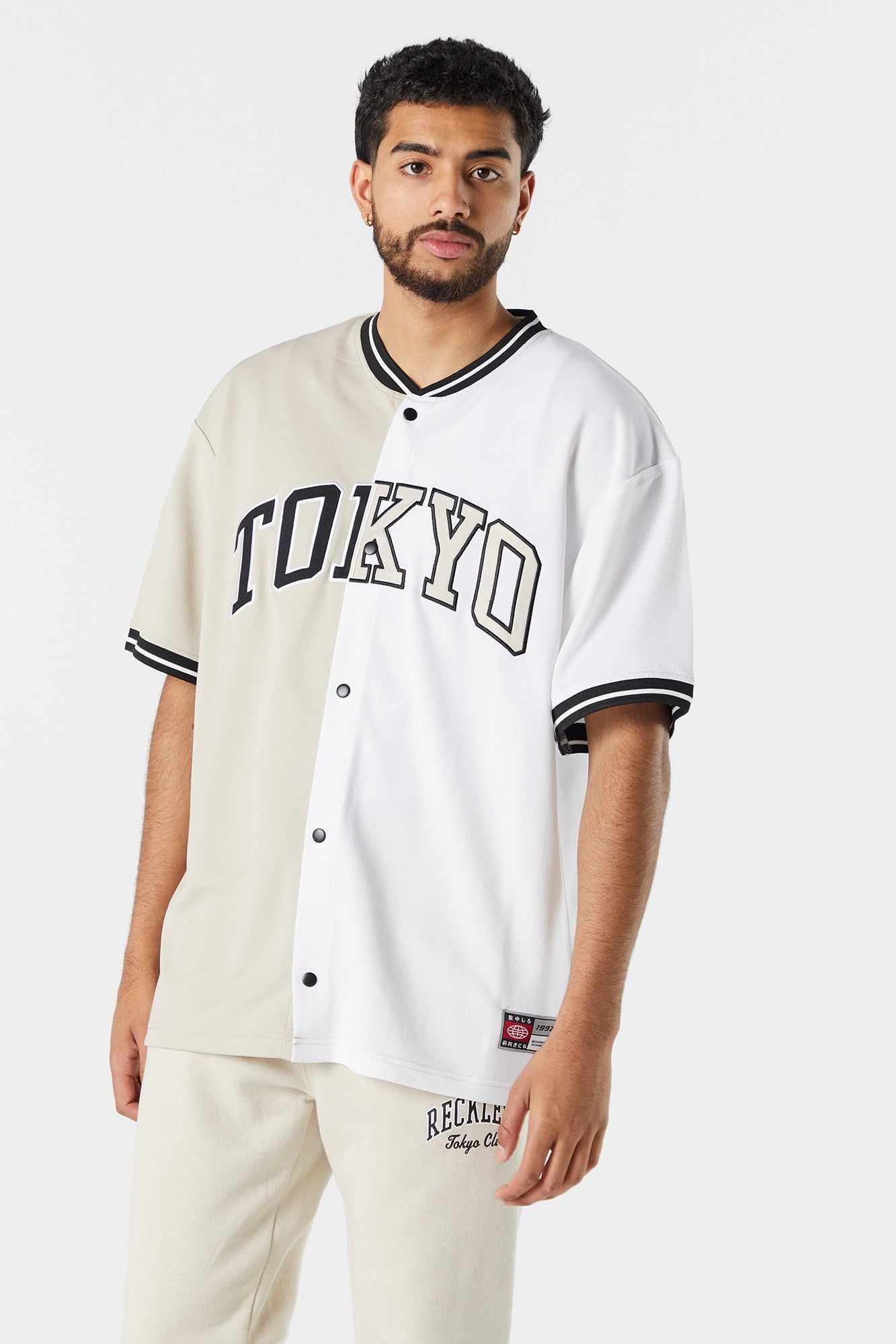 Tokyo Graphic Colourblock Baseball Jersey sold by Charlotte Russe