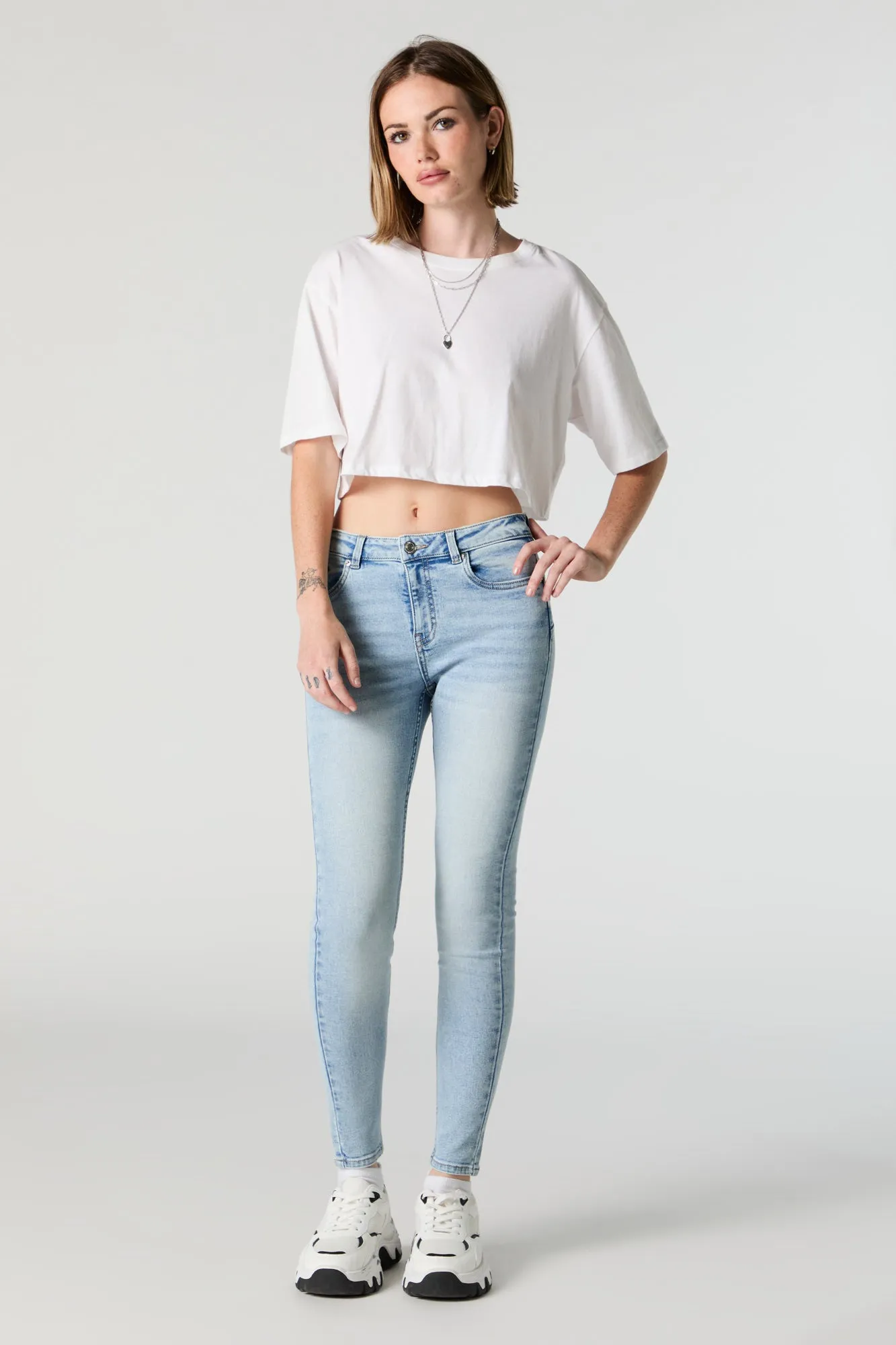 Rio Light Wash Mid Rise Skinny Jean sold by Charlotte Russe
