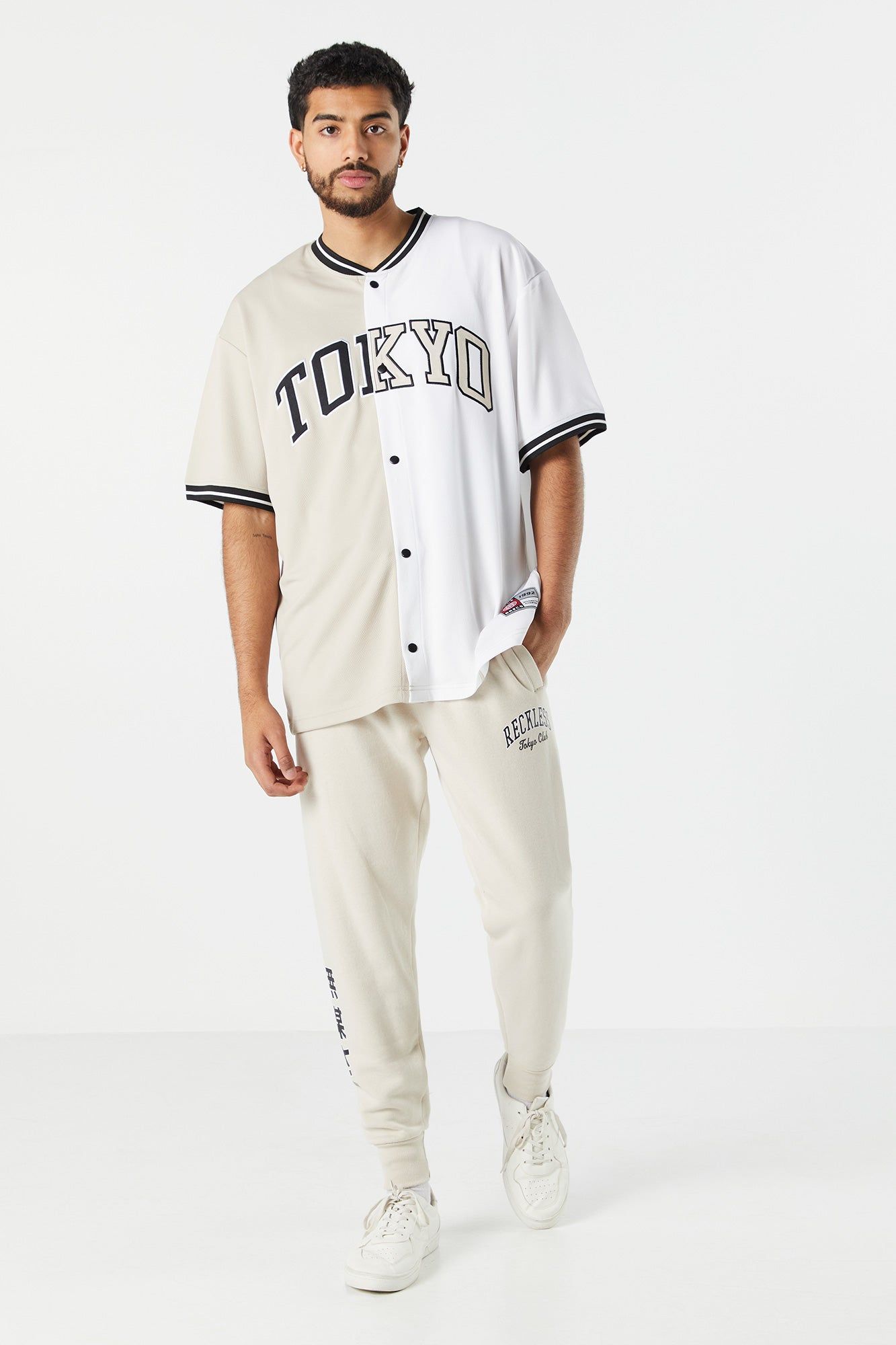 Tokyo Graphic Colourblock Baseball Jersey sold by Charlotte Russe product image thumbnail 3