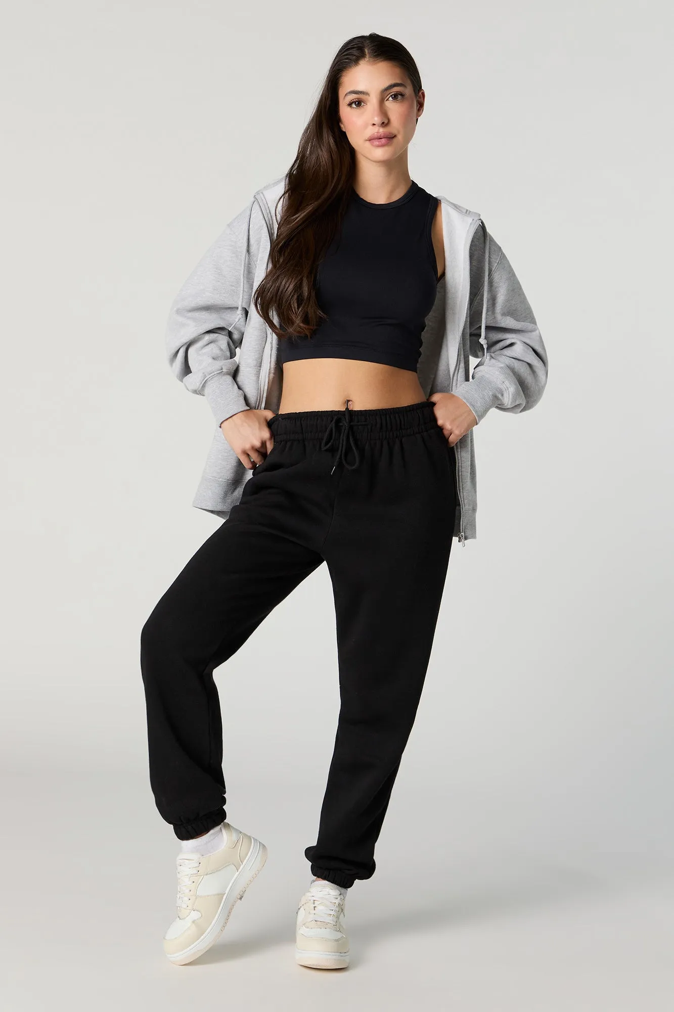 Fleece High Rise Varsity Jogger sold by Charlotte Russe product image thumbnail 4