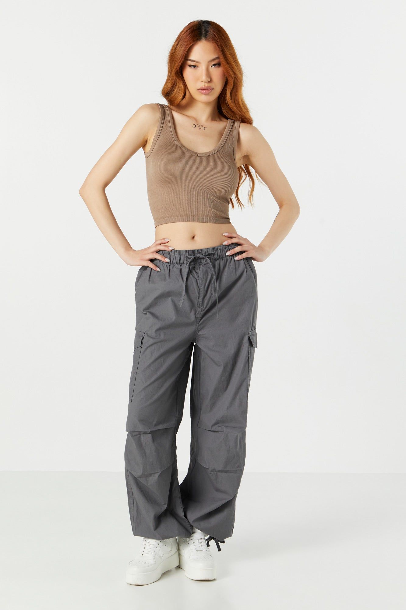 Seamless Ribbed V-Neck Tank sold by Charlotte Russe product image thumbnail 3