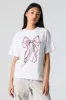 Pink Bow Graphic Boyfriend T-Shirt sold by Charlotte Russe