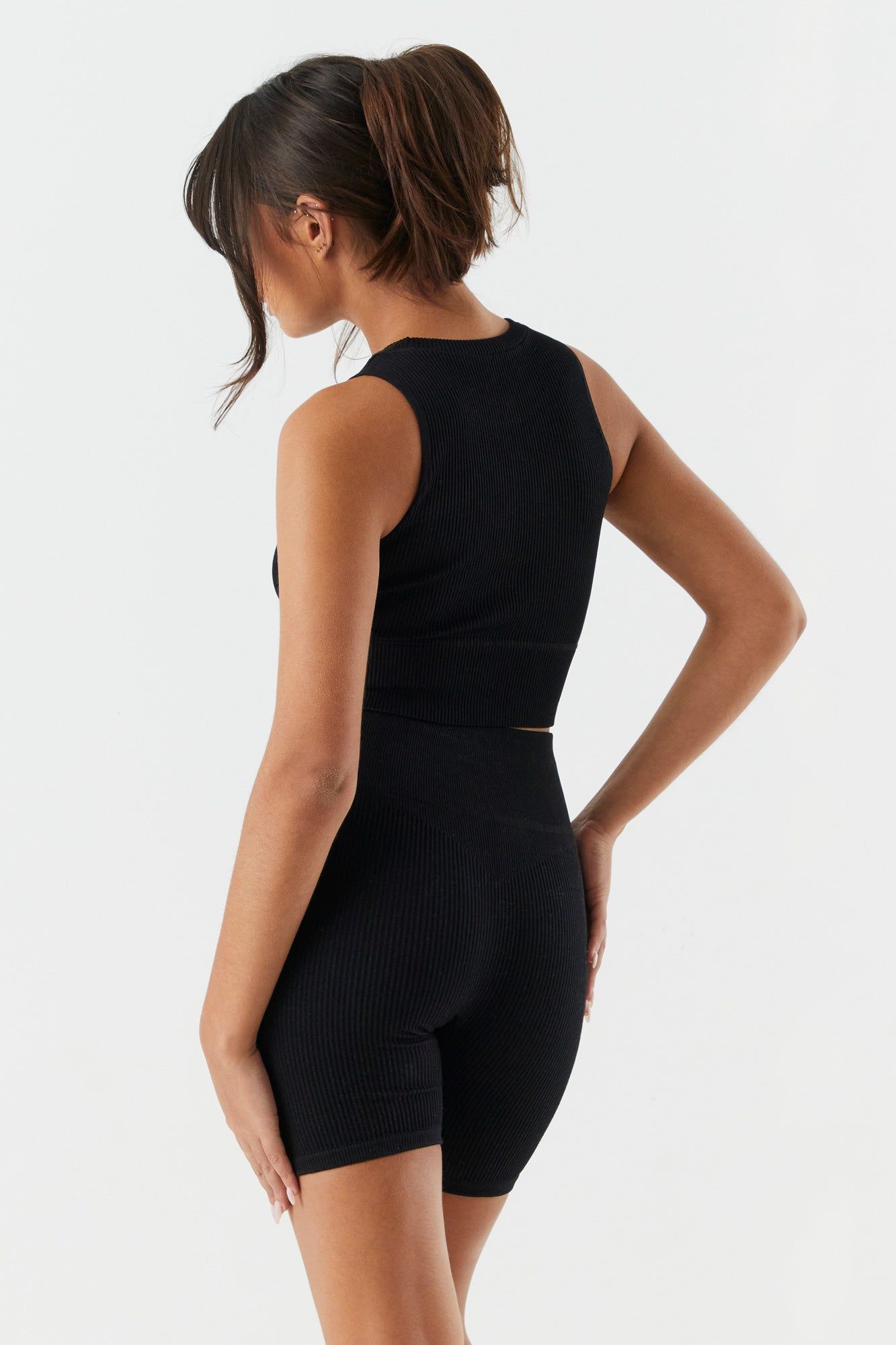 Refuge Seamless Ribbed High Neck Bra sold by Charlotte Russe product image thumbnail 2