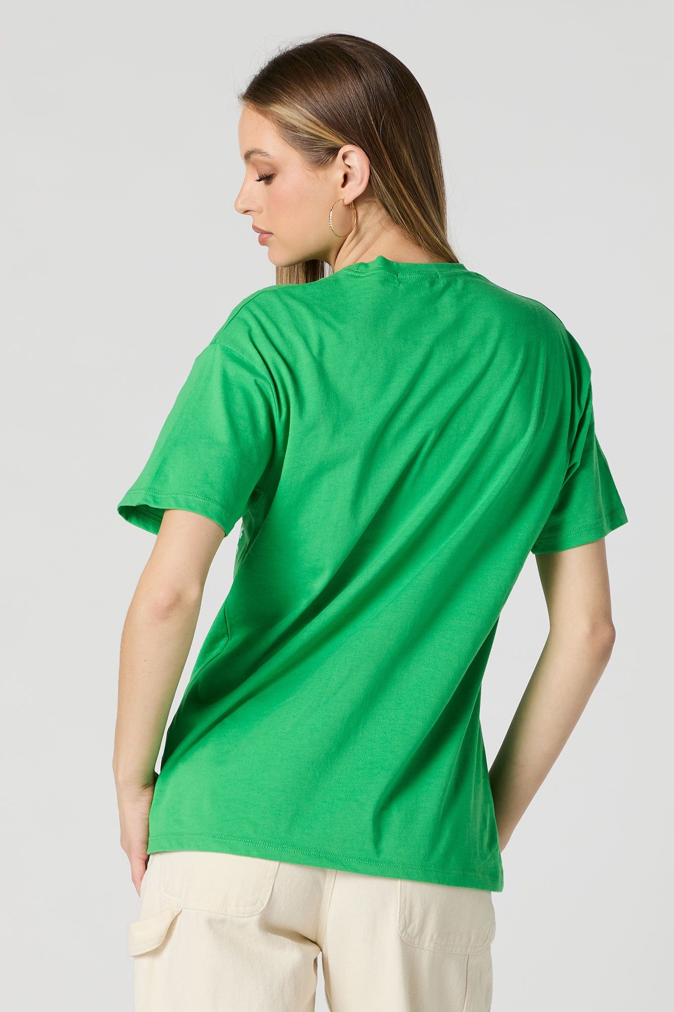 St Patrick's Day Howdy Go Lucky Graphic Boyfriend T-Shirt sold by Charlotte Russe product image thumbnail 4