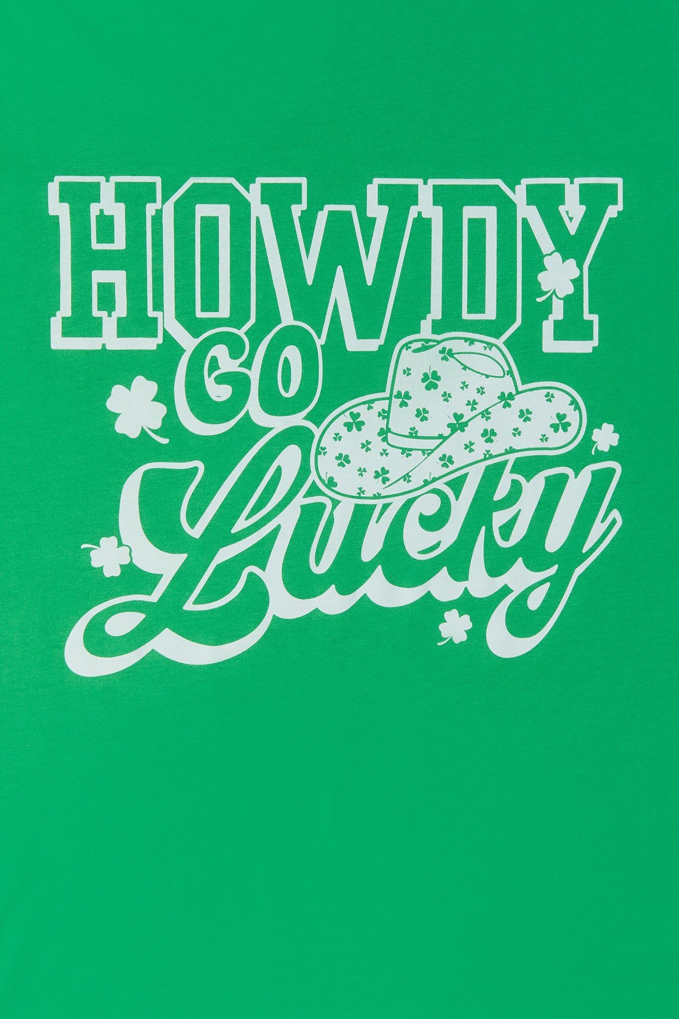 St Patrick's Day Howdy Go Lucky Graphic Boyfriend T-Shirt sold by Charlotte Russe
