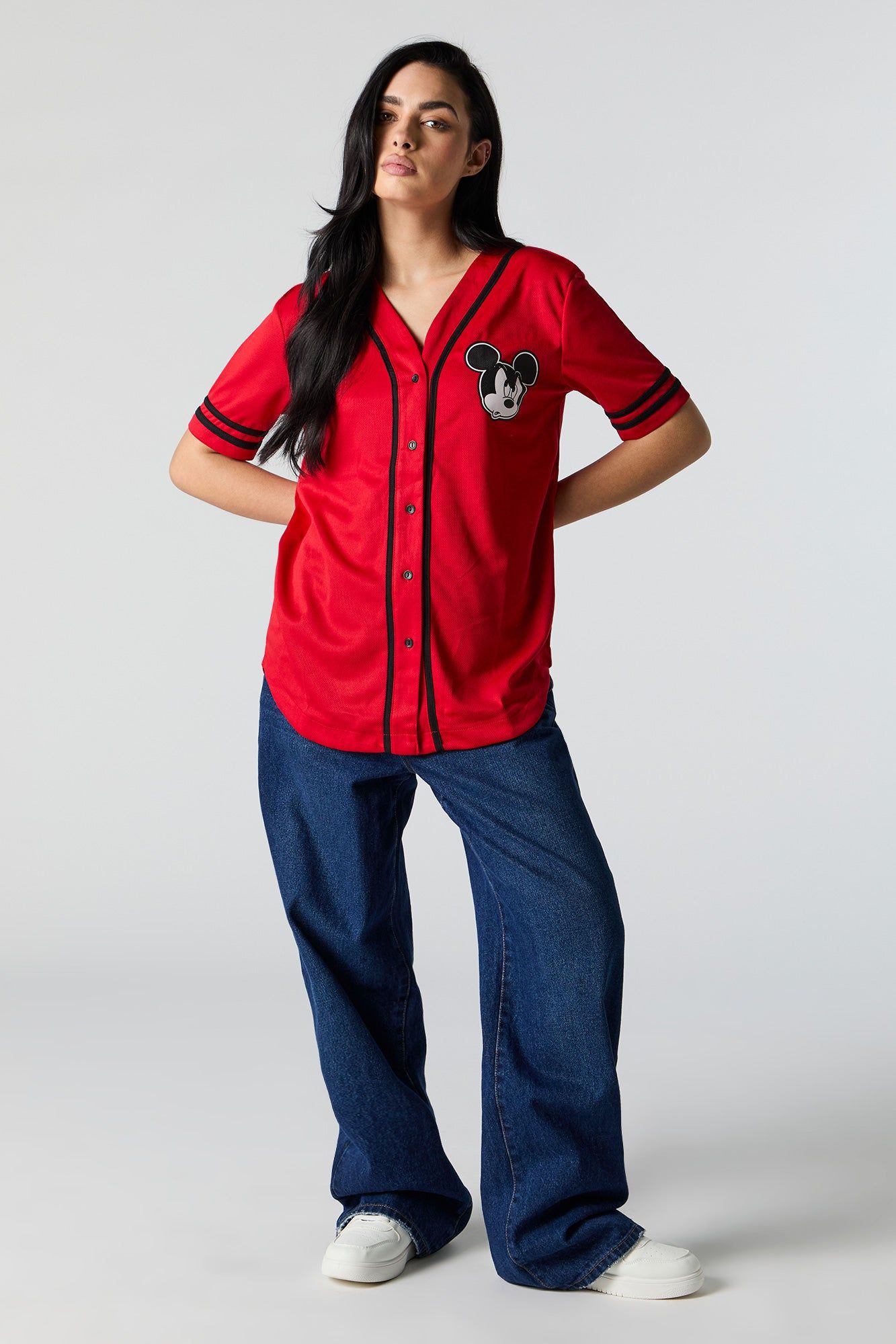 Mickey Graphic Mesh Baseball Jersey sold by Charlotte Russe product image thumbnail 3
