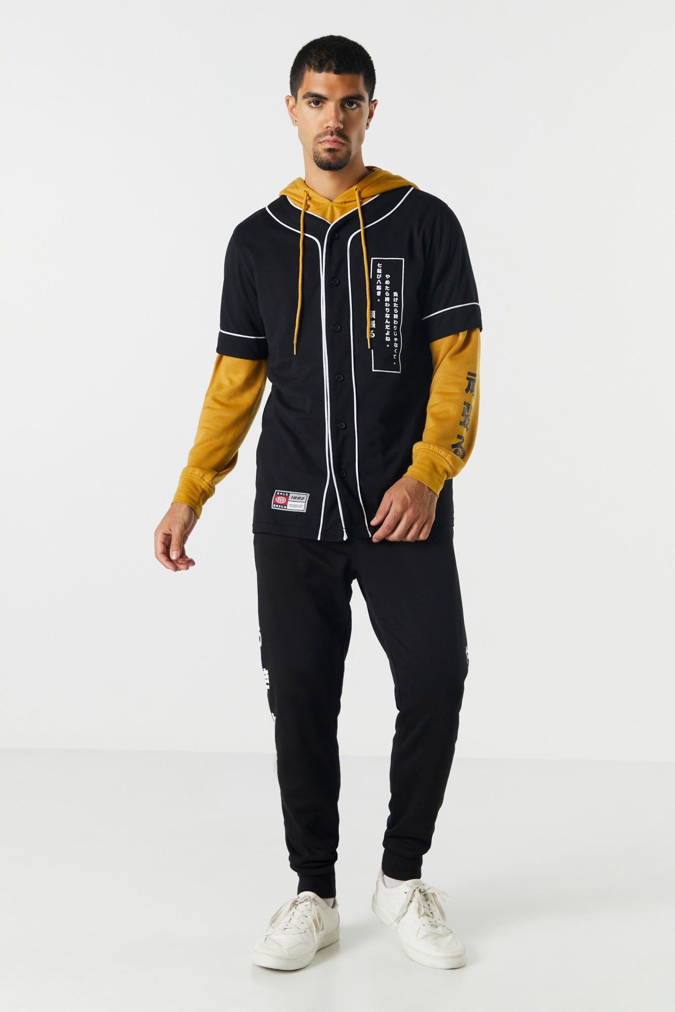Layered Graphic Baseball Hoodie sold by Charlotte Russe product image thumbnail 4