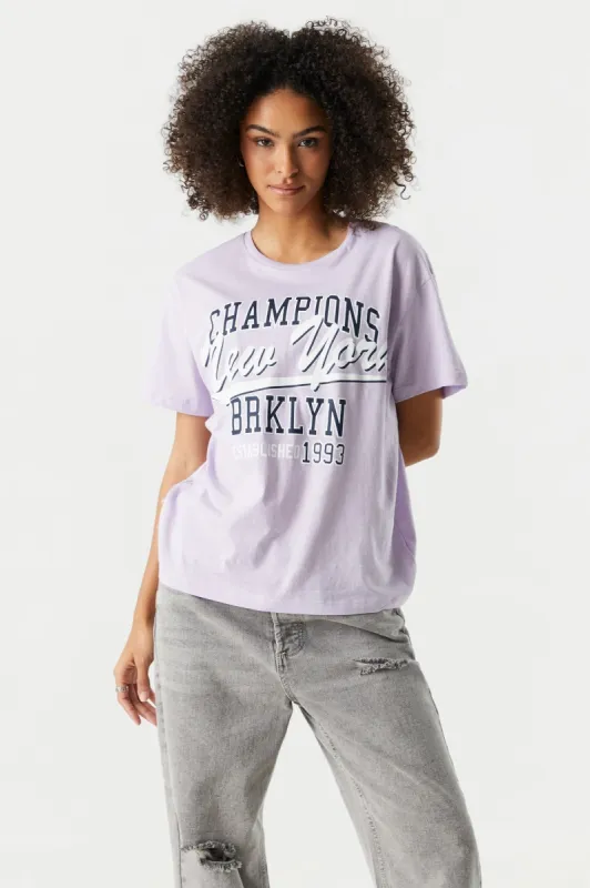 Champions New York Graphic Boyfriend T-Shirt sold by Charlotte Russe
