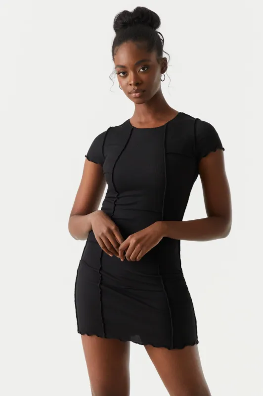 Patchwork Short Sleeve Mini Dress sold by Charlotte Russe