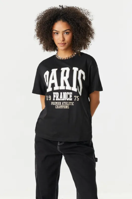Paris Graphic Boyfriend T-Shirt sold by Charlotte Russe