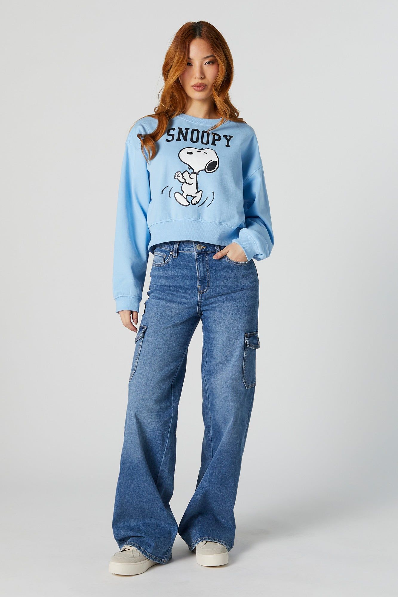 Snoopy Graphic Fleece Sweatshirt sold by Charlotte Russe product image thumbnail 3