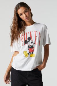 Mickey Mouse Graphic Boyfriend T-Shirt sold by Charlotte Russe