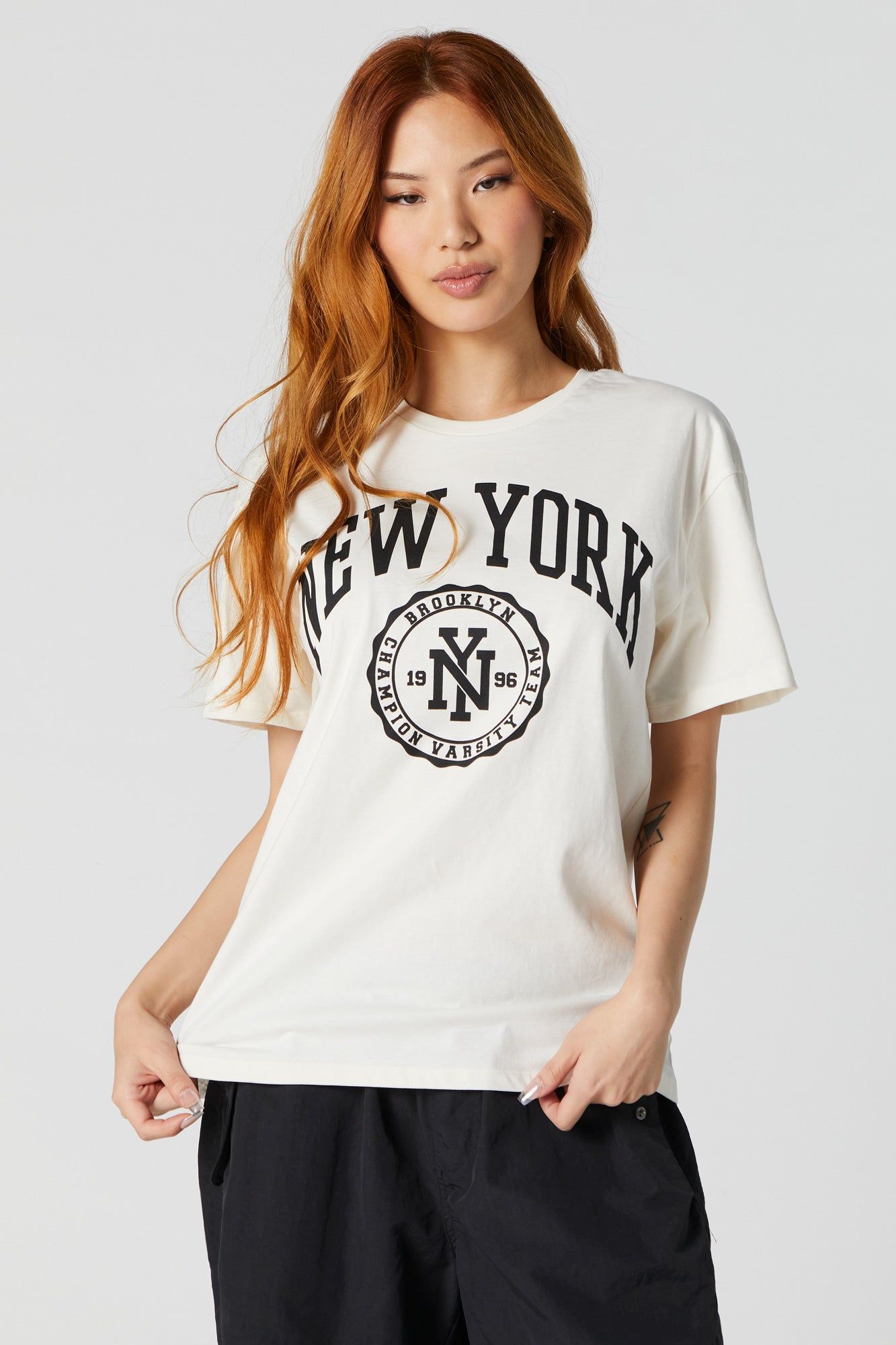 New York Graphic Boyfriend T-Shirt sold by Charlotte Russe