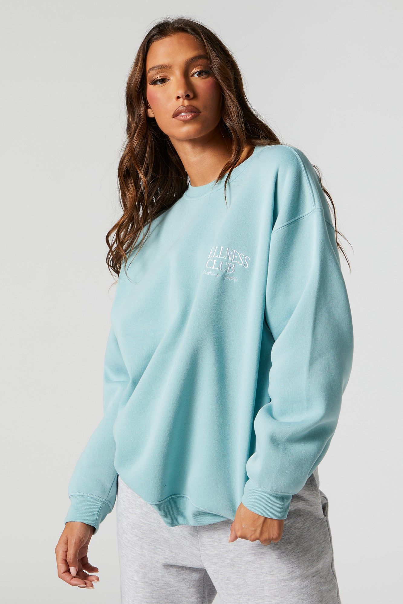 Wellness Club Embroidered Sweatshirt sold by Charlotte Russe