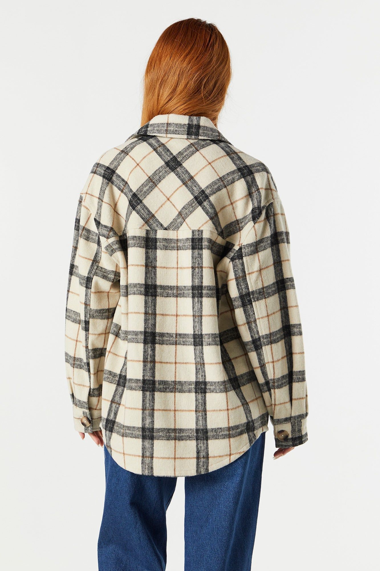 Tan Plaid Shacket sold by Charlotte Russe product image thumbnail 2