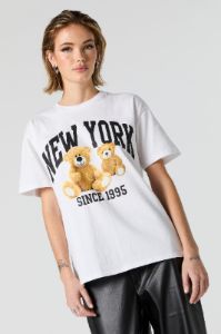New York Teddy Graphic Boyfriend T-Shirt sold by Charlotte Russe