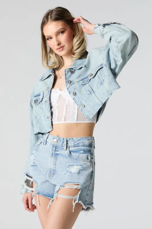 Cropped Denim Jacket sold by Charlotte Russe