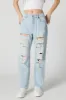 Light Wash High Rise Straight Leg Jean sold by Charlotte Russe