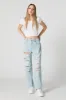 Light Wash High Rise Straight Leg Jean sold by Charlotte Russe