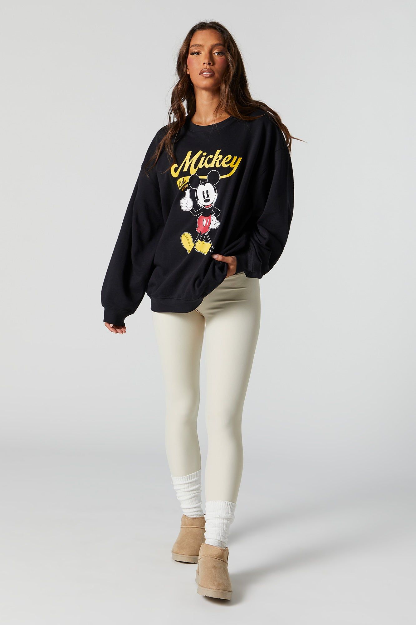 Mickey Graphic Boyfriend Sweatshirt sold by Charlotte Russe product image thumbnail 3