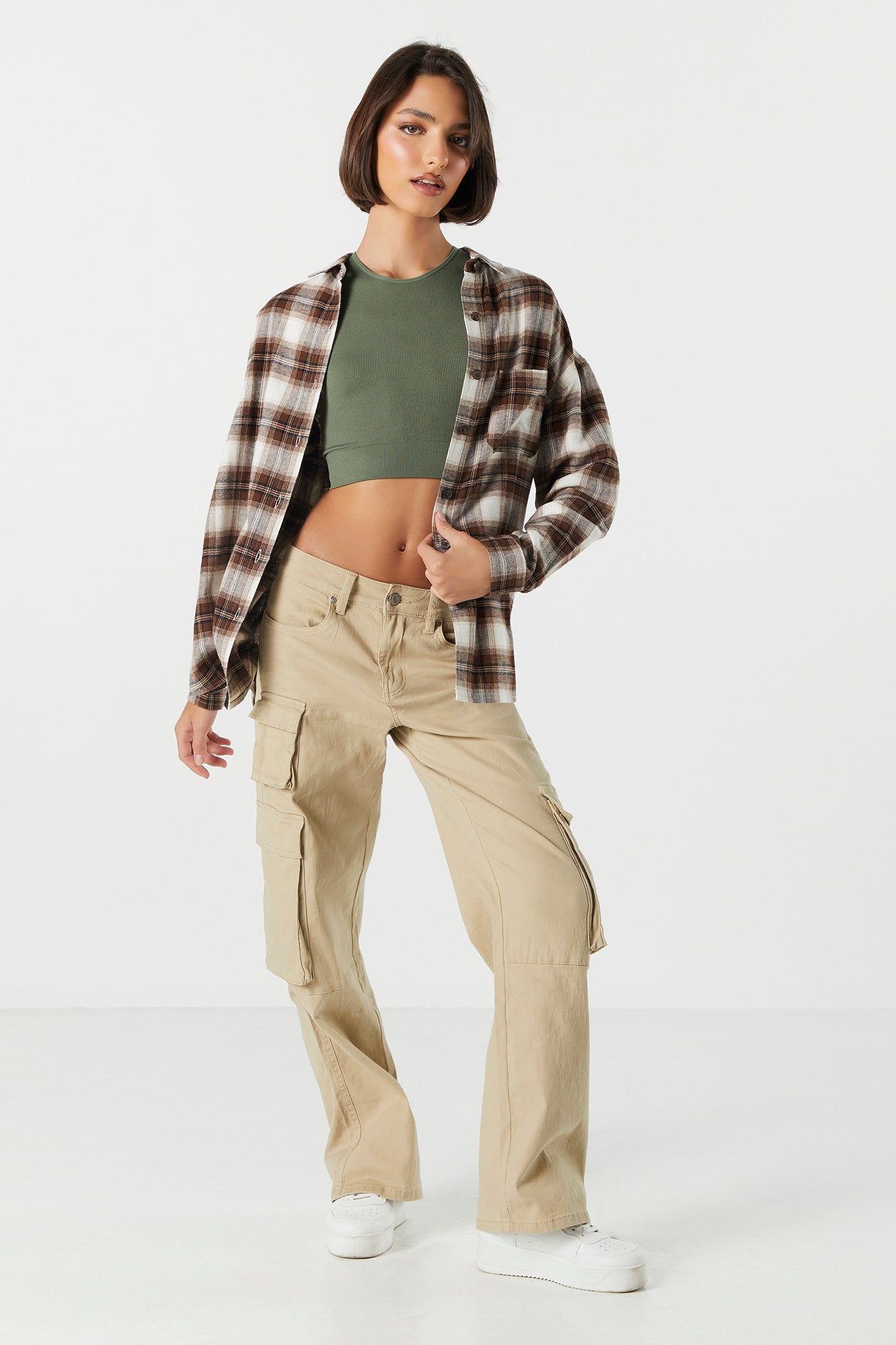 Seamless Ribbed High Neck Cropped Tank sold by Charlotte Russe product image thumbnail 3