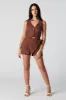 Linen Cropped Vest sold by Charlotte Russe